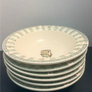 Pfaltzgraff Nautical Cream and Green Cereal Bowls